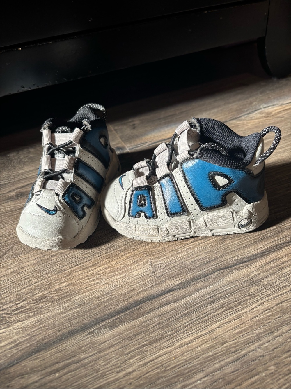Nike Kids Blue and Gray Uptempo